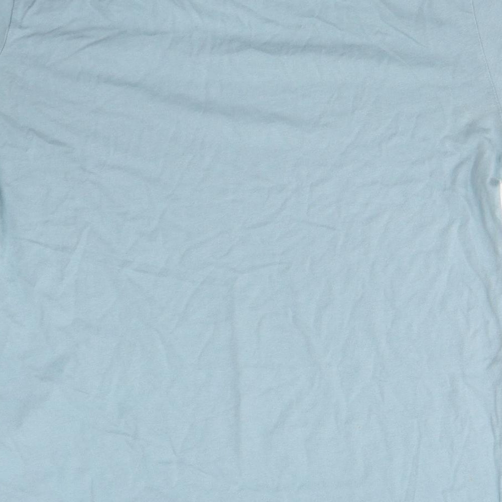 adidas Womens Blue  Cotton Basic T-Shirt Size 4 Round Neck