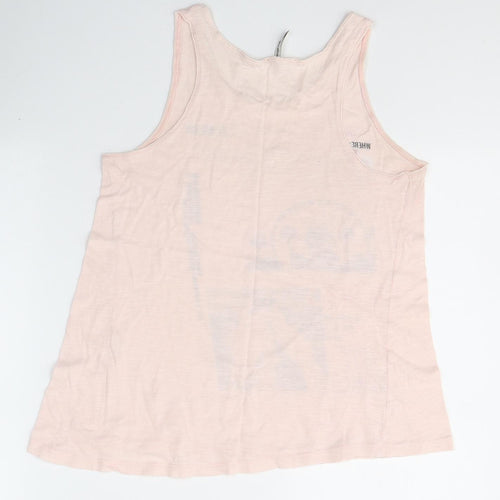 Stradivarius Womens Pink  Cotton Basic Tank Size S Round Neck - Dreams Awake, Just dance, Festival