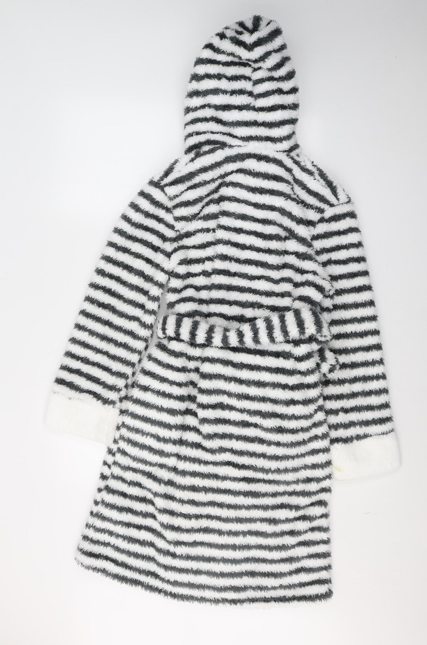 Alexandra Bartlett Womens White Striped Polyester Kimono Gown Size S  Tie