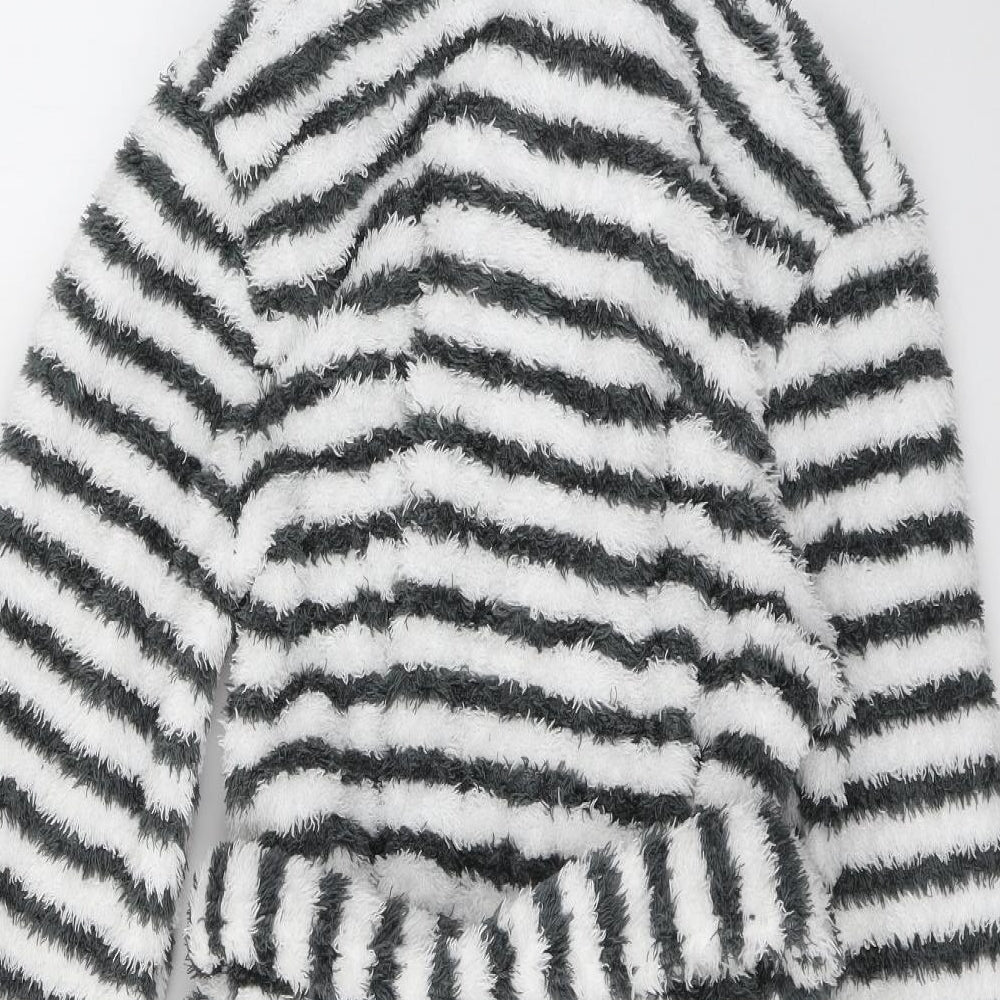 Alexandra Bartlett Womens White Striped Polyester Kimono Gown Size S  Tie