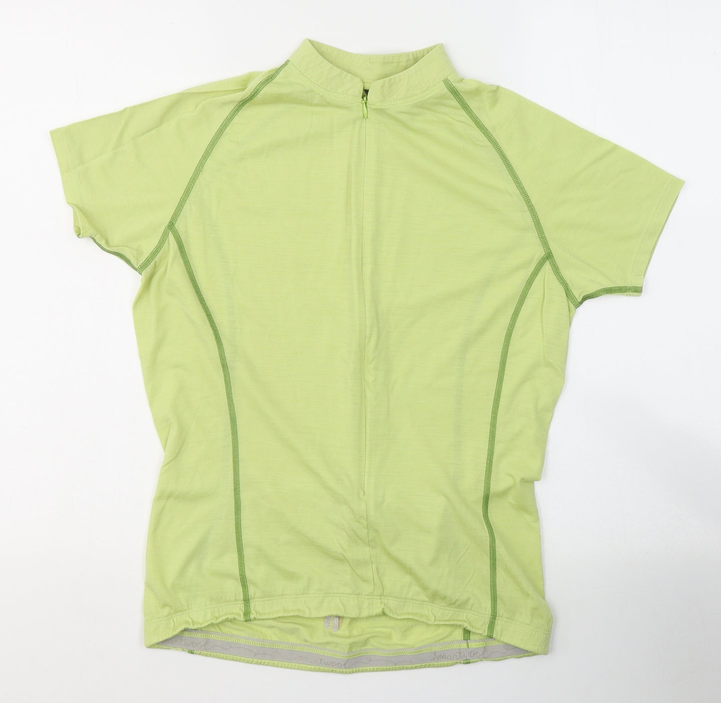 SmartWool Womens Green  Cotton Basic T-Shirt Size M High Neck - Activewear