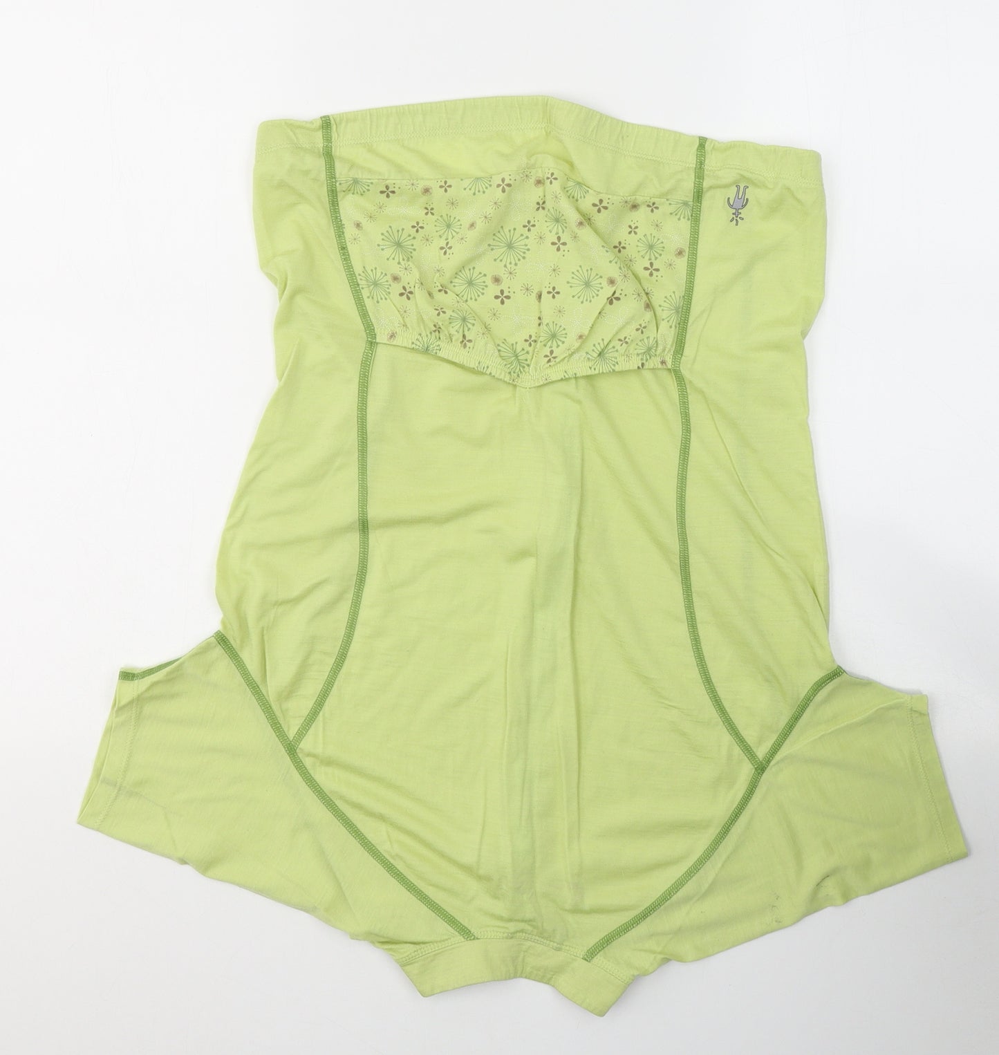 SmartWool Womens Green  Cotton Basic T-Shirt Size M High Neck - Activewear
