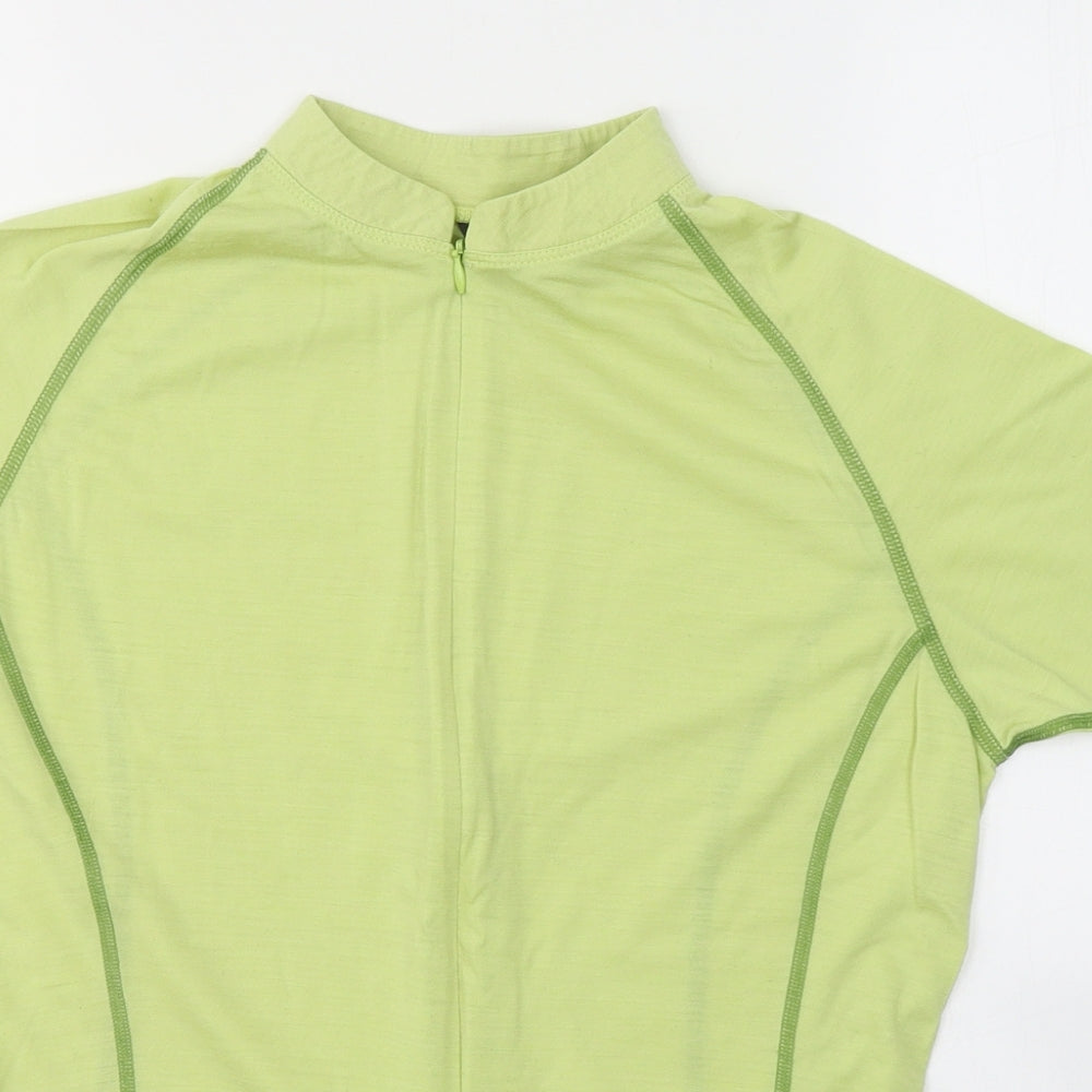 SmartWool Womens Green  Cotton Basic T-Shirt Size M High Neck - Activewear