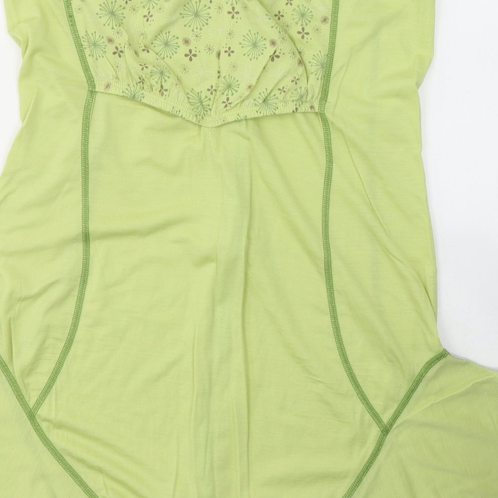SmartWool Womens Green  Cotton Basic T-Shirt Size M High Neck - Activewear