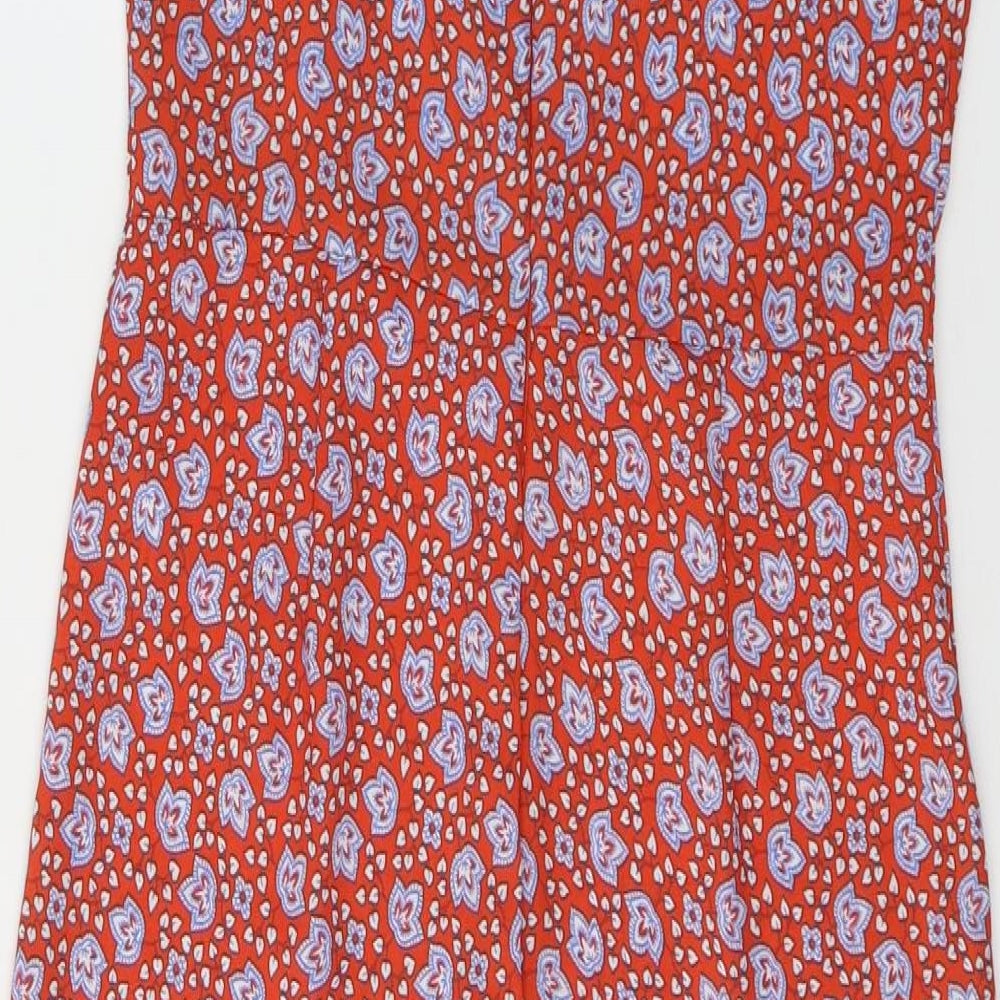 INNOCENCE Womens Red Floral Polyester Jumpsuit One-Piece Size 8 L20 in Zip