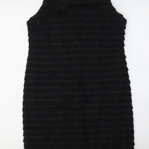 S.L. Fashions Womens Black  Polyester A-Line  Size 8  Round Neck Button