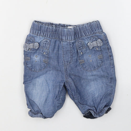NEXT Girls Blue  Cotton Cropped Jeans Size 0-3 Months  Pullover