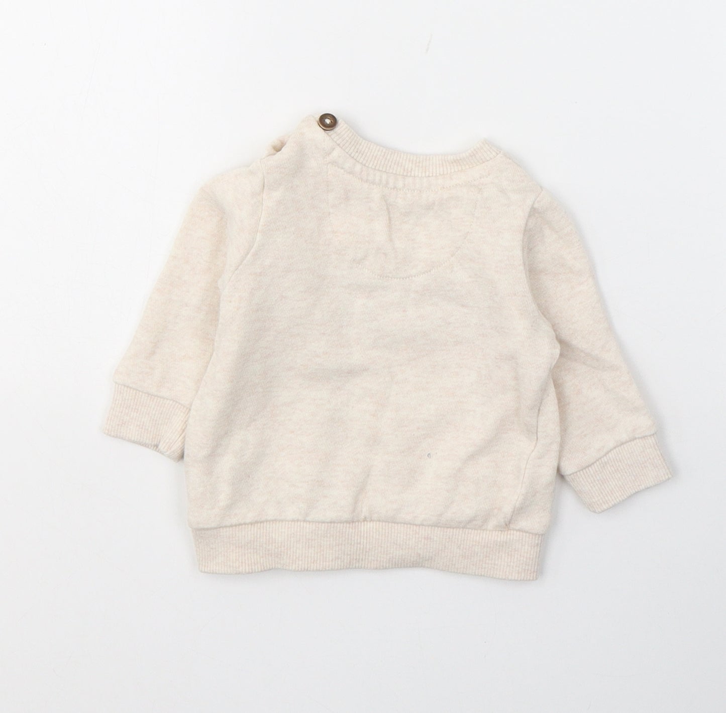 Fred&Flo Baby Ivory  Cotton Pullover Jumper Size 0-3 Months  Button - HUGS