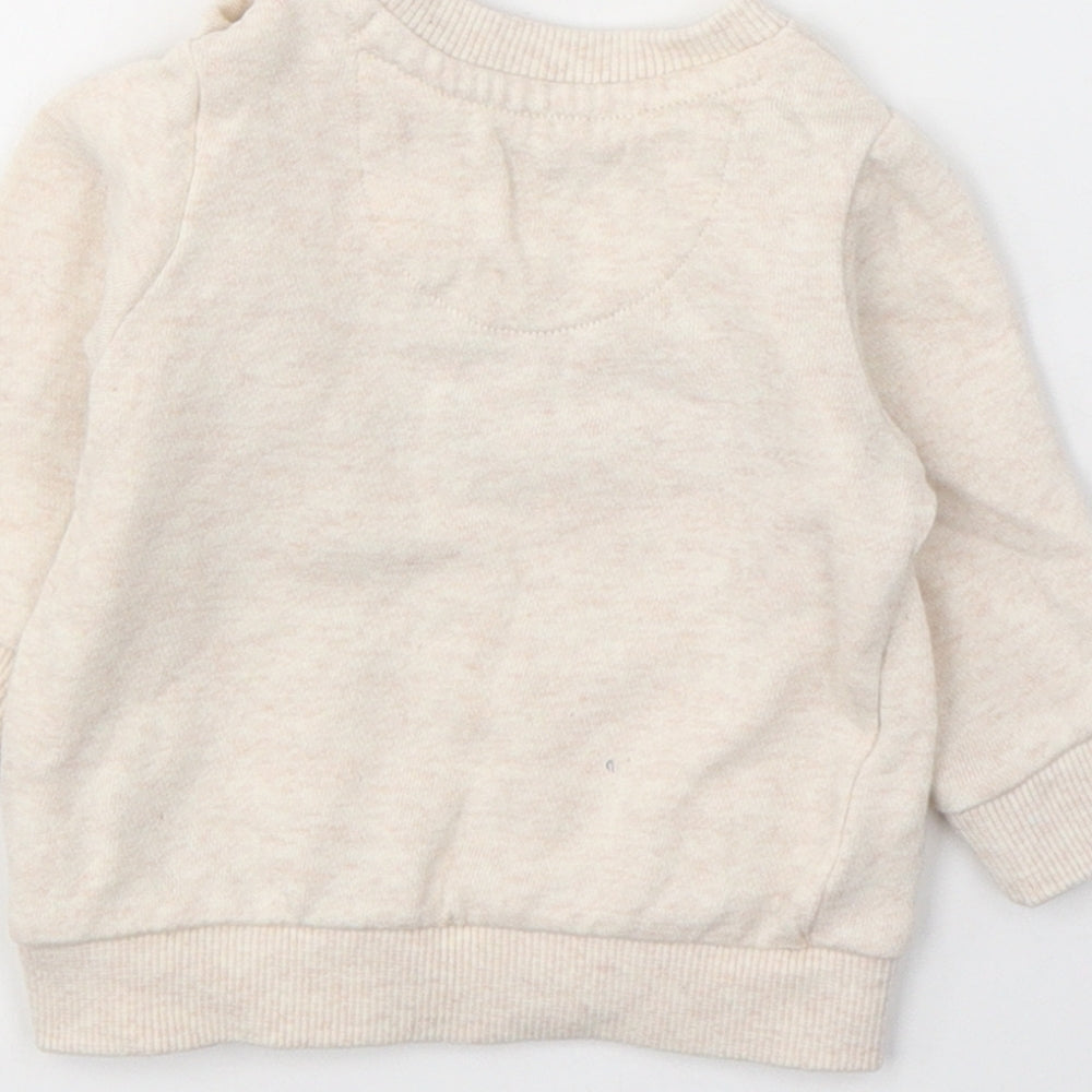 Fred&Flo Baby Ivory  Cotton Pullover Jumper Size 0-3 Months  Button - HUGS