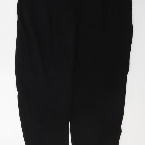 United Colors of Benetton Womens Black  Viscose Cropped Trousers Size S L22 in Regular