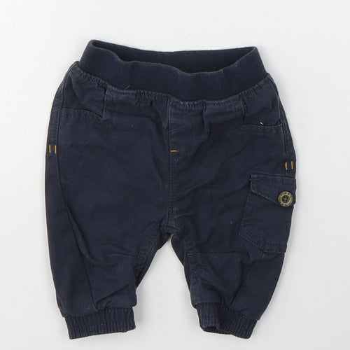 NEXT Baby Blue  Cotton Cargo Trousers Size 0-3 Months  Pullover