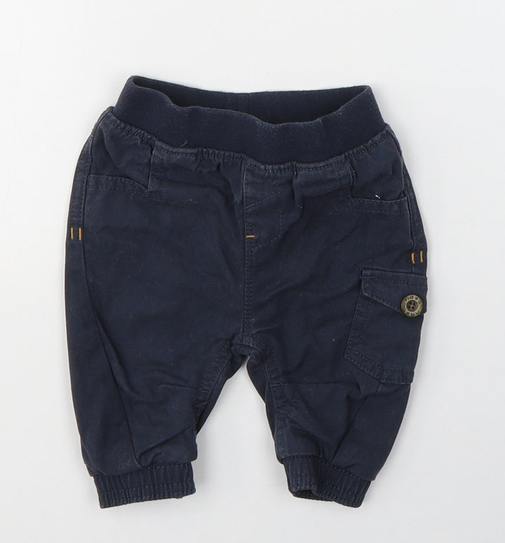 NEXT Baby Blue  Cotton Cargo Trousers Size 0-3 Months  Pullover
