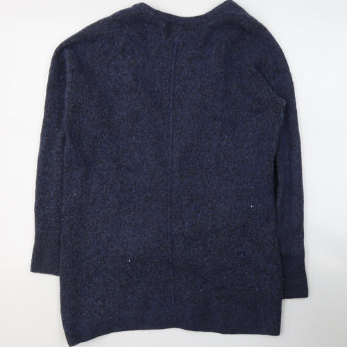 White Stuff Womens Blue V-Neck  Acrylic Cardigan Jumper Size 12