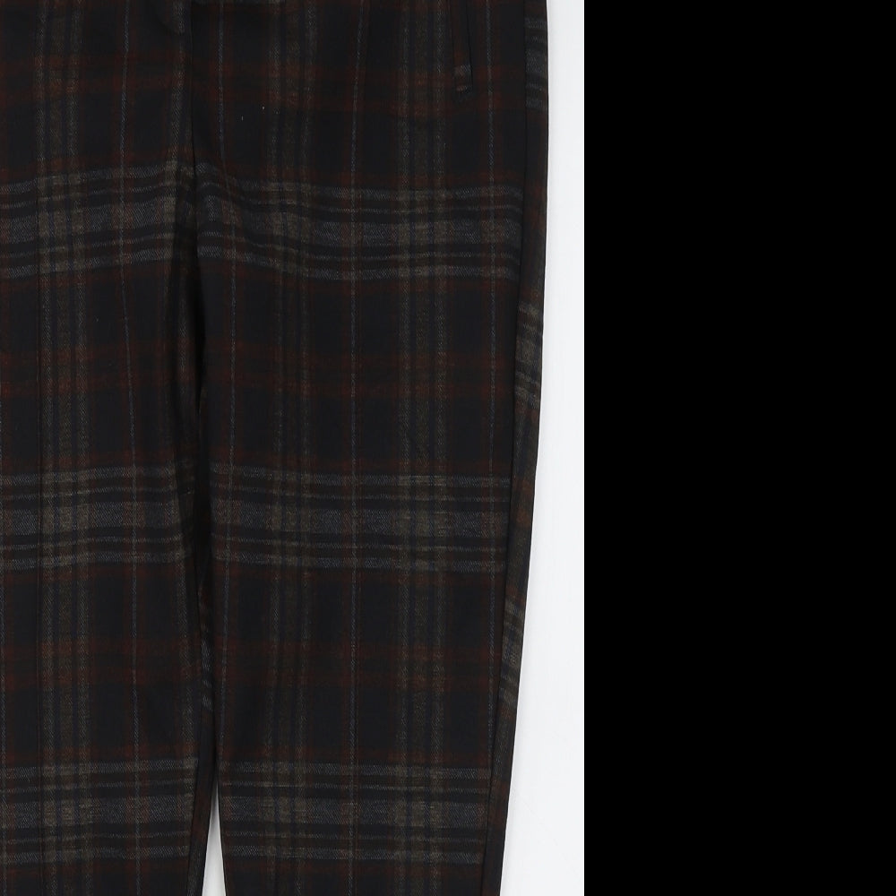 George Womens Black Plaid Polyester Trousers  Size 16 L27 in Regular Button