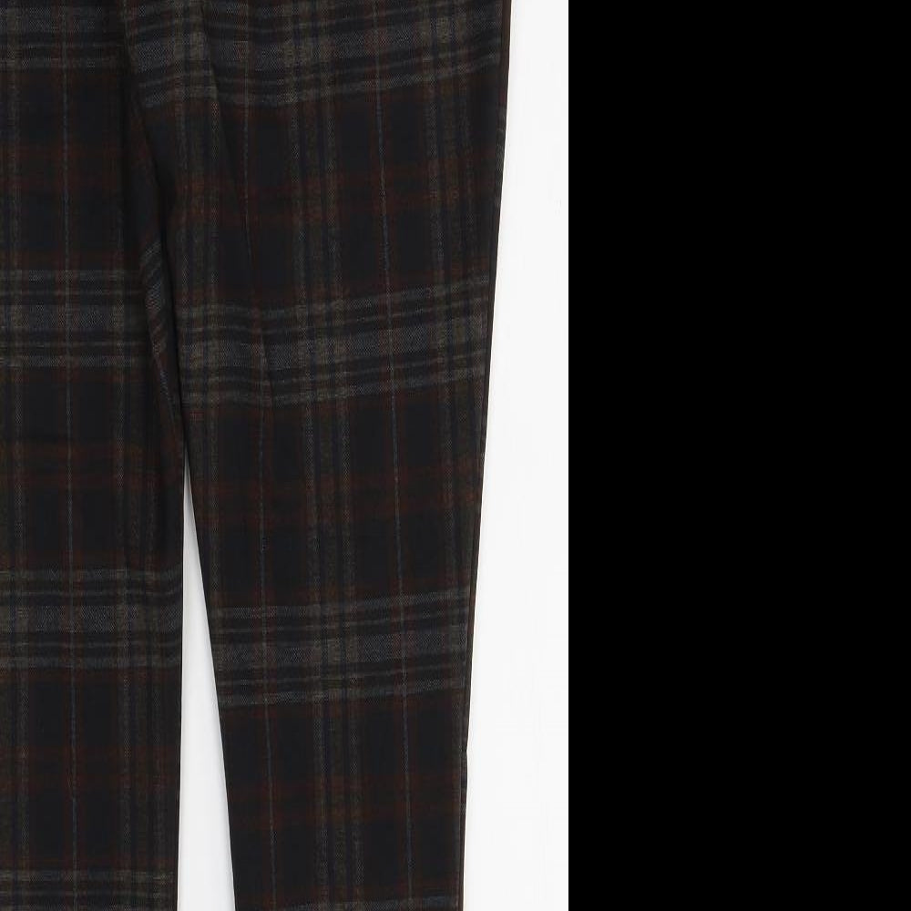 George Womens Black Plaid Polyester Trousers  Size 16 L27 in Regular Button