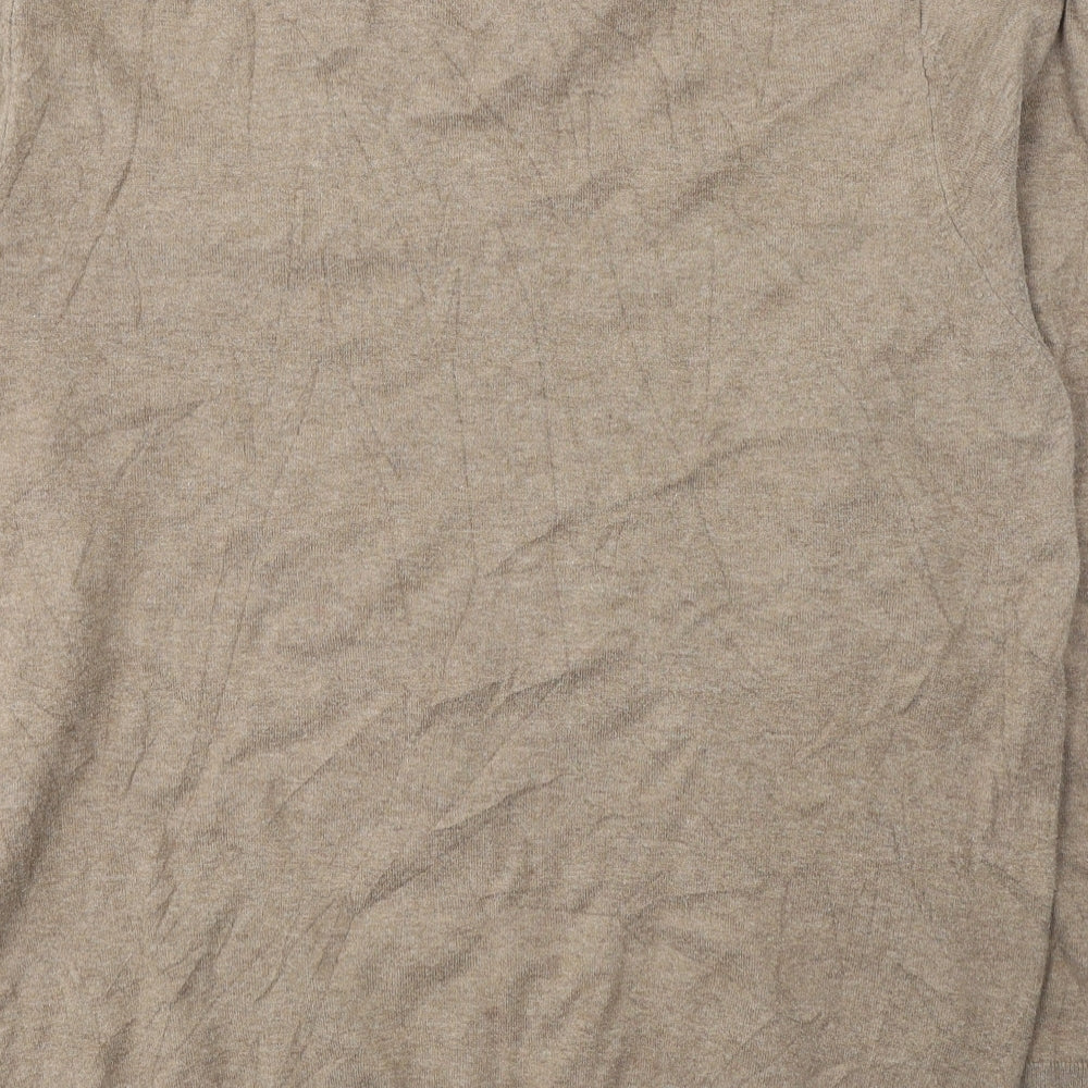 NEXT Mens Brown V-Neck  Cotton Pullover Jumper Size L