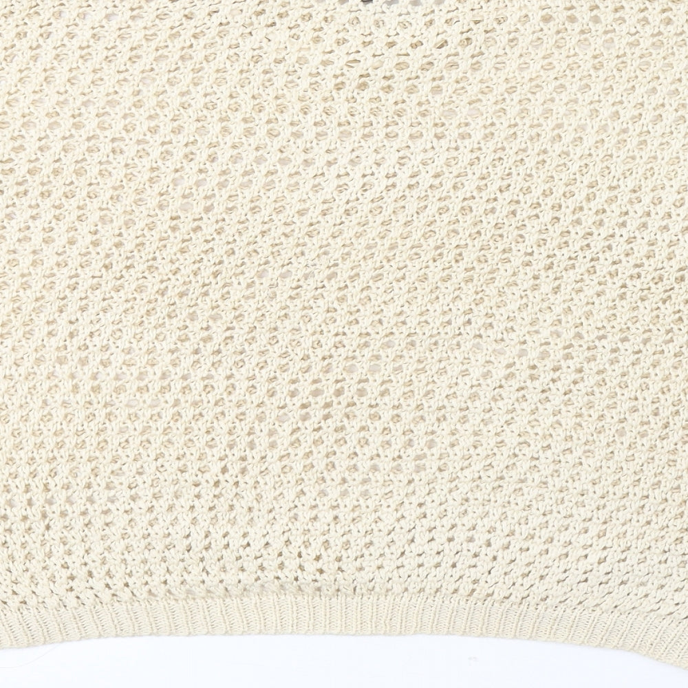 Primark Womens Ivory Round Neck  Acrylic Pullover Jumper Size 10