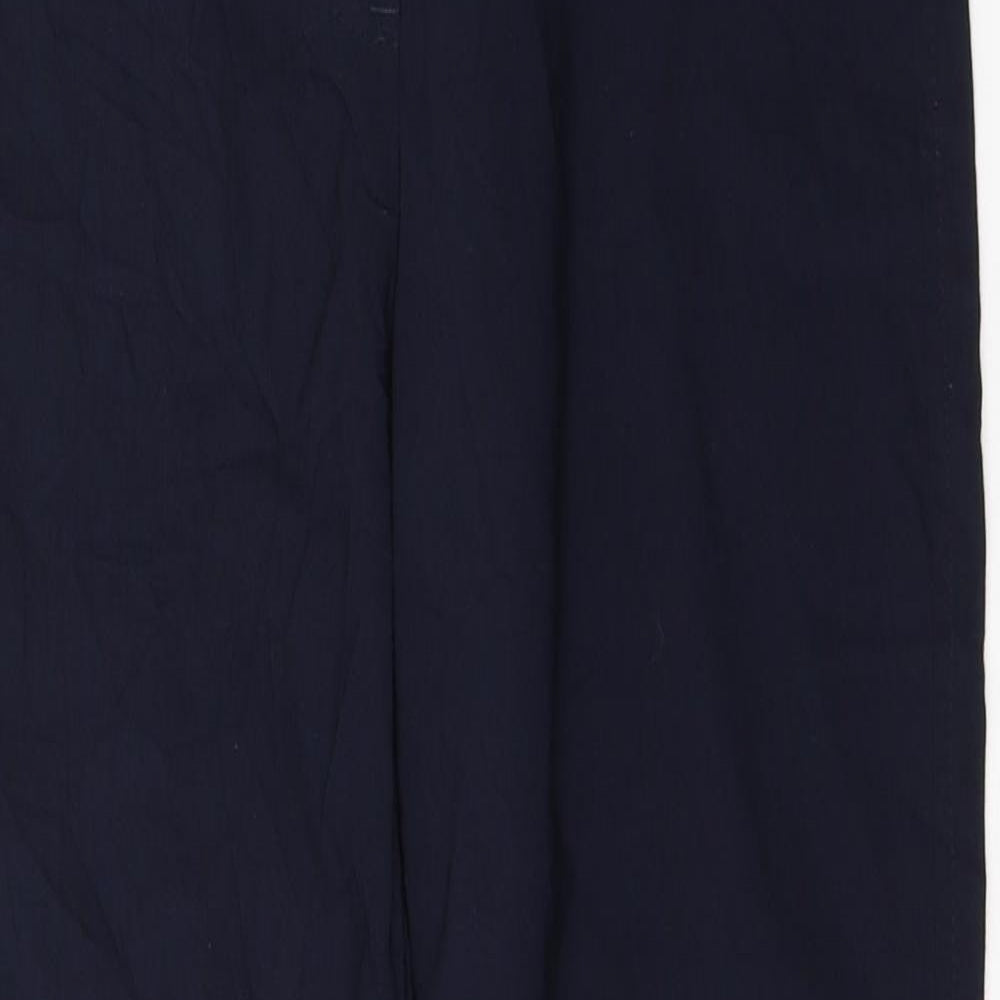 Robell Womens Blue  Viscose Cropped Trousers Size 10 L25 in Regular