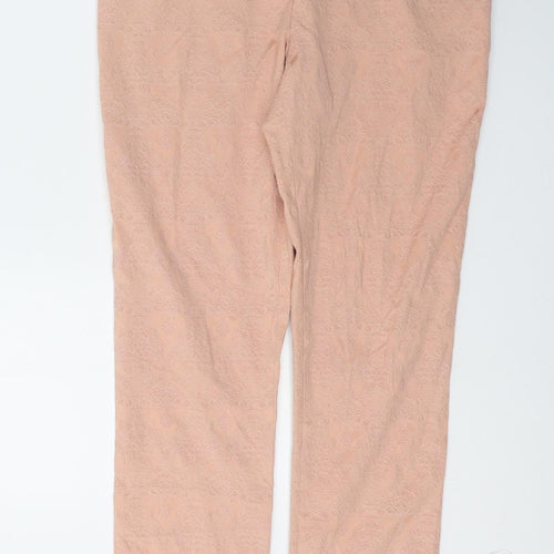 Atmosphere Womens Pink Floral Cotton Skinny Jeans Size 12 L28 in Regular Button