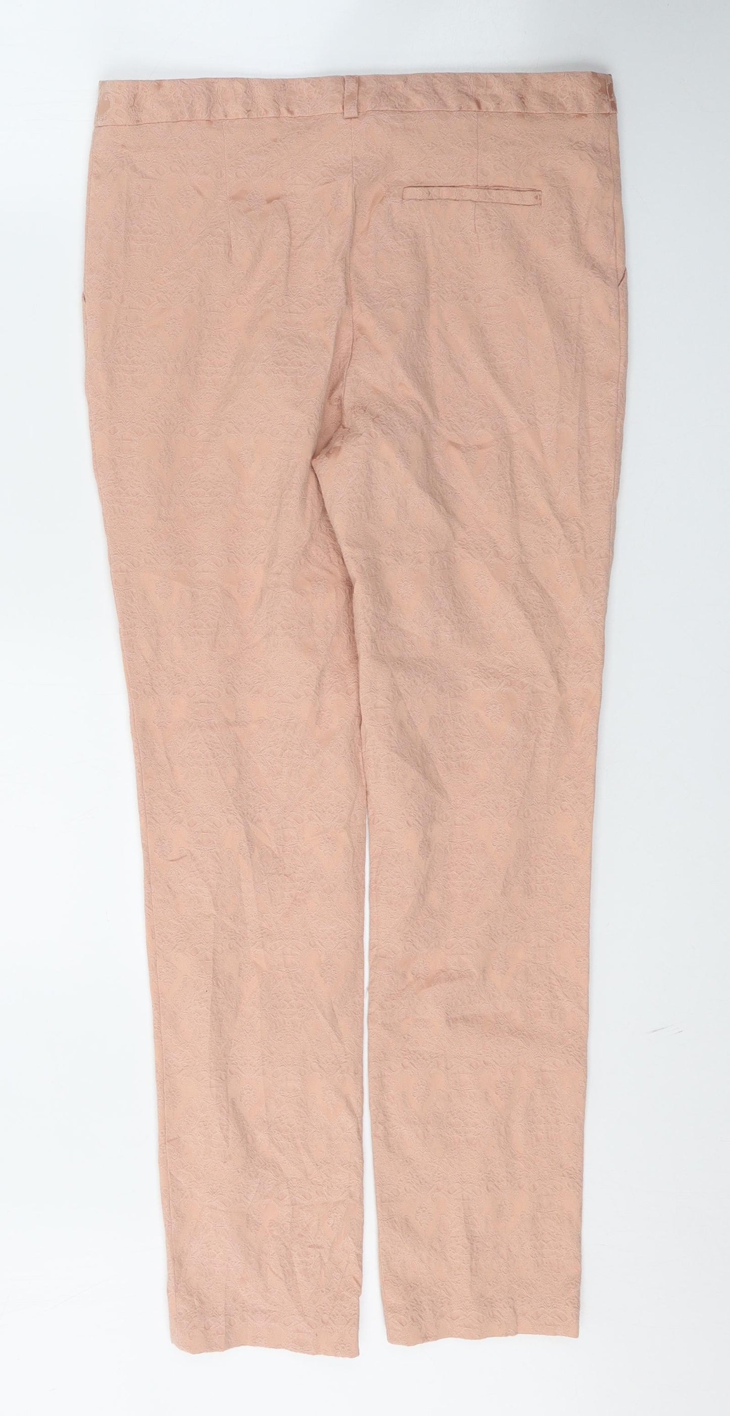 Atmosphere Womens Pink Floral Cotton Skinny Jeans Size 12 L28 in Regular Button
