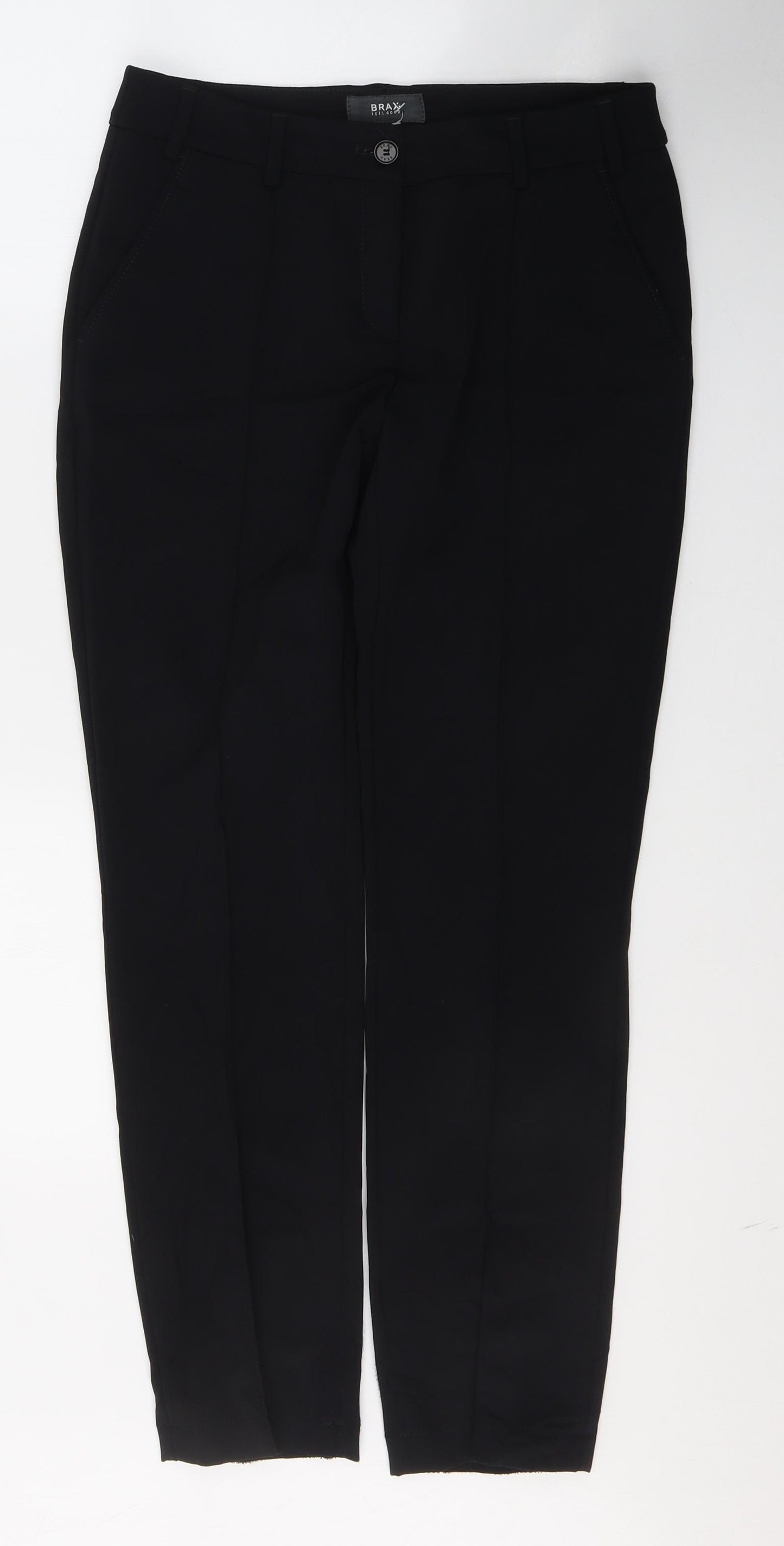 BRAX Womens Black  Polyamide Trousers  Size 10 L29 in Regular Button