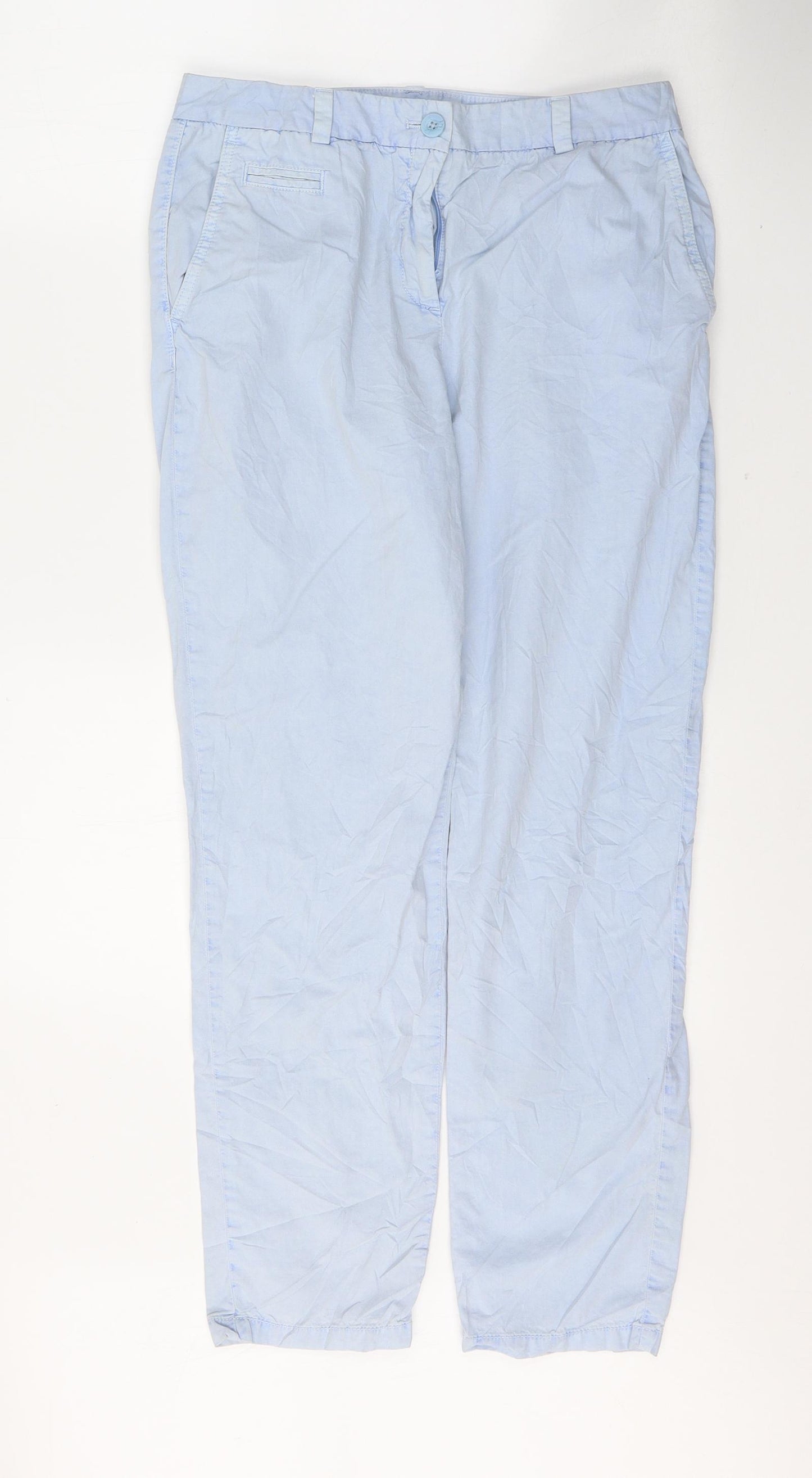 Marks and Spencer Womens Blue  Cotton Skinny Jeans Size 10 L28 in Regular Button