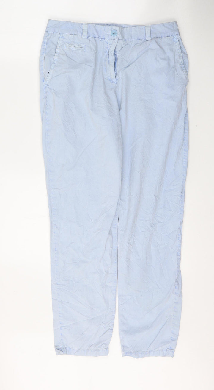 Marks and Spencer Womens Blue  Cotton Skinny Jeans Size 10 L28 in Regular Button
