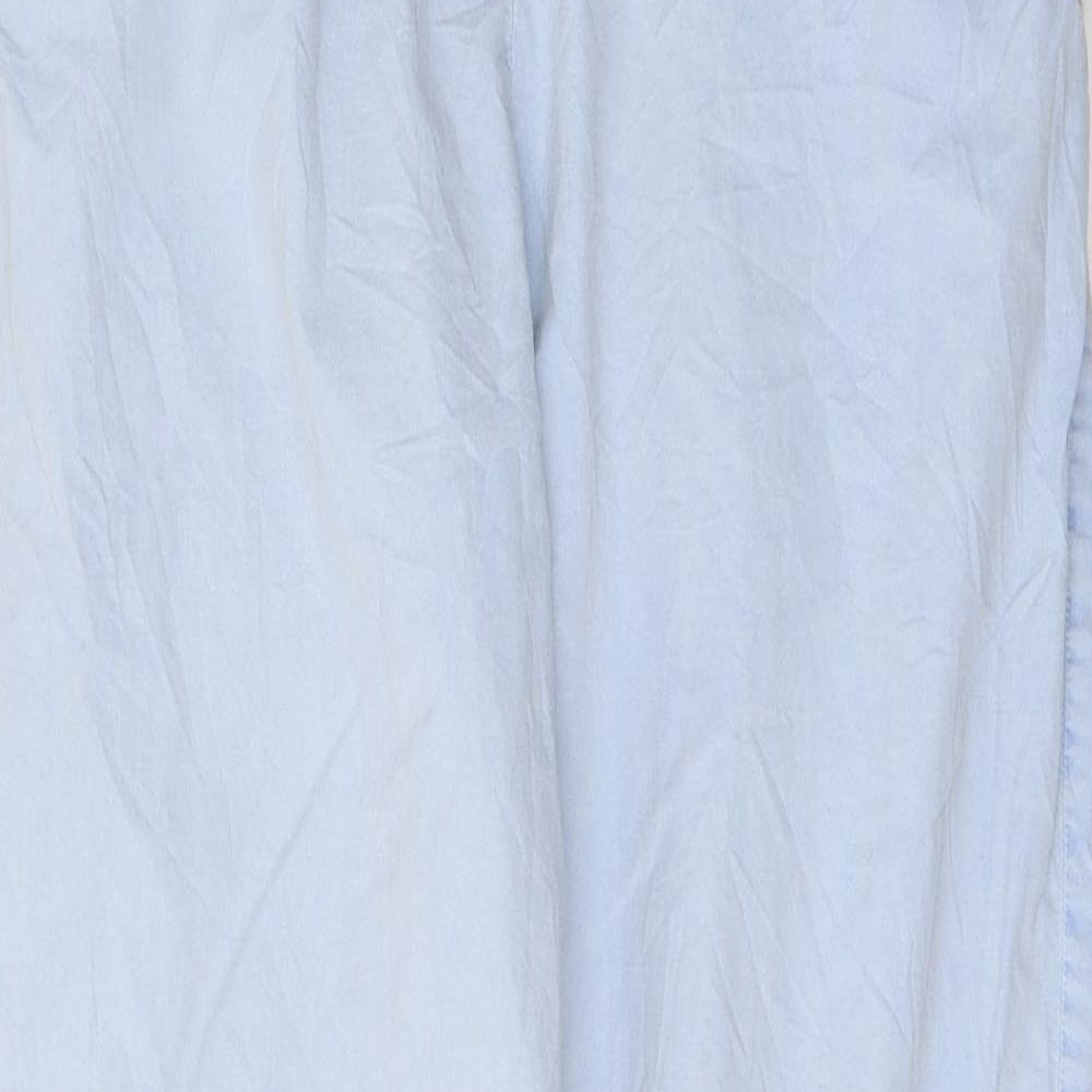 Marks and Spencer Womens Blue  Cotton Skinny Jeans Size 10 L28 in Regular Button