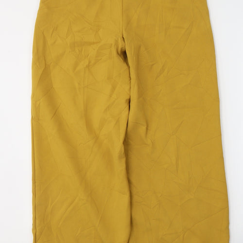 Marks and Spencer Womens Yellow  Polyester Trousers  Size 10 L30 in Regular Button