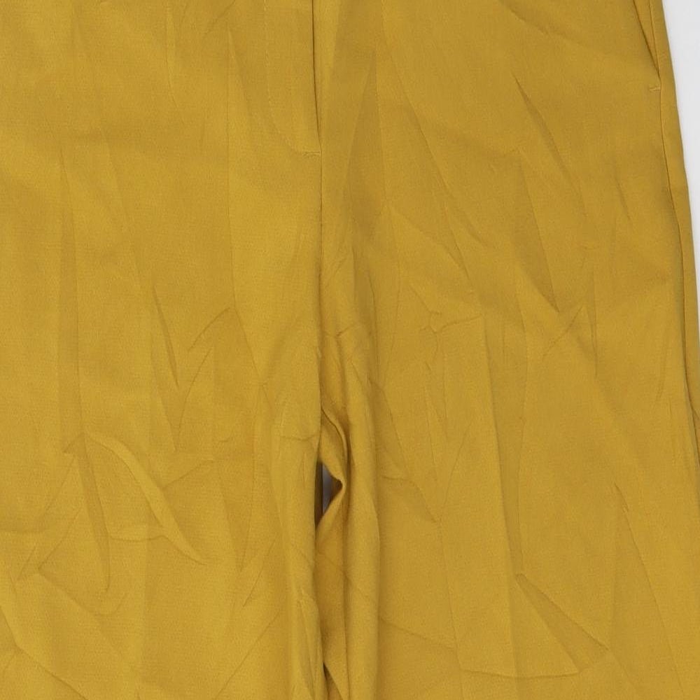 Marks and Spencer Womens Yellow  Polyester Trousers  Size 10 L30 in Regular Button
