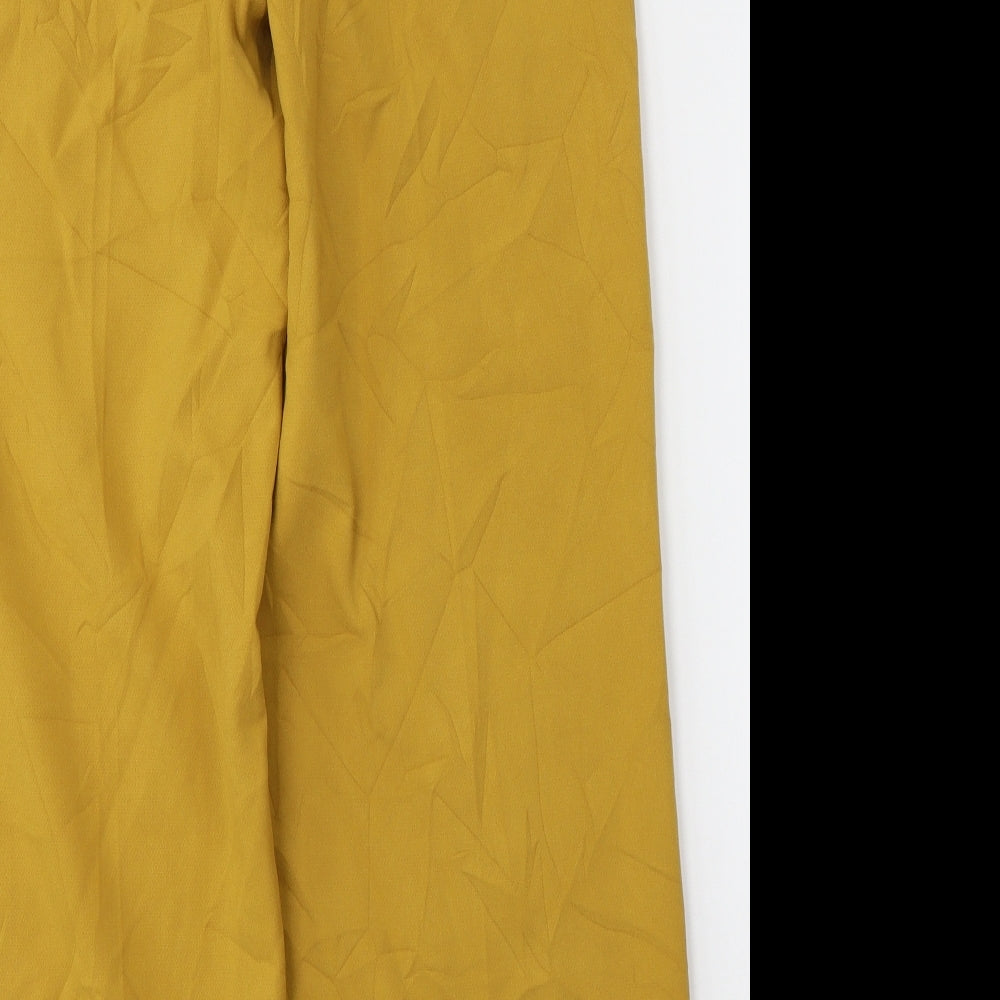 Marks and Spencer Womens Yellow  Polyester Trousers  Size 10 L30 in Regular Button