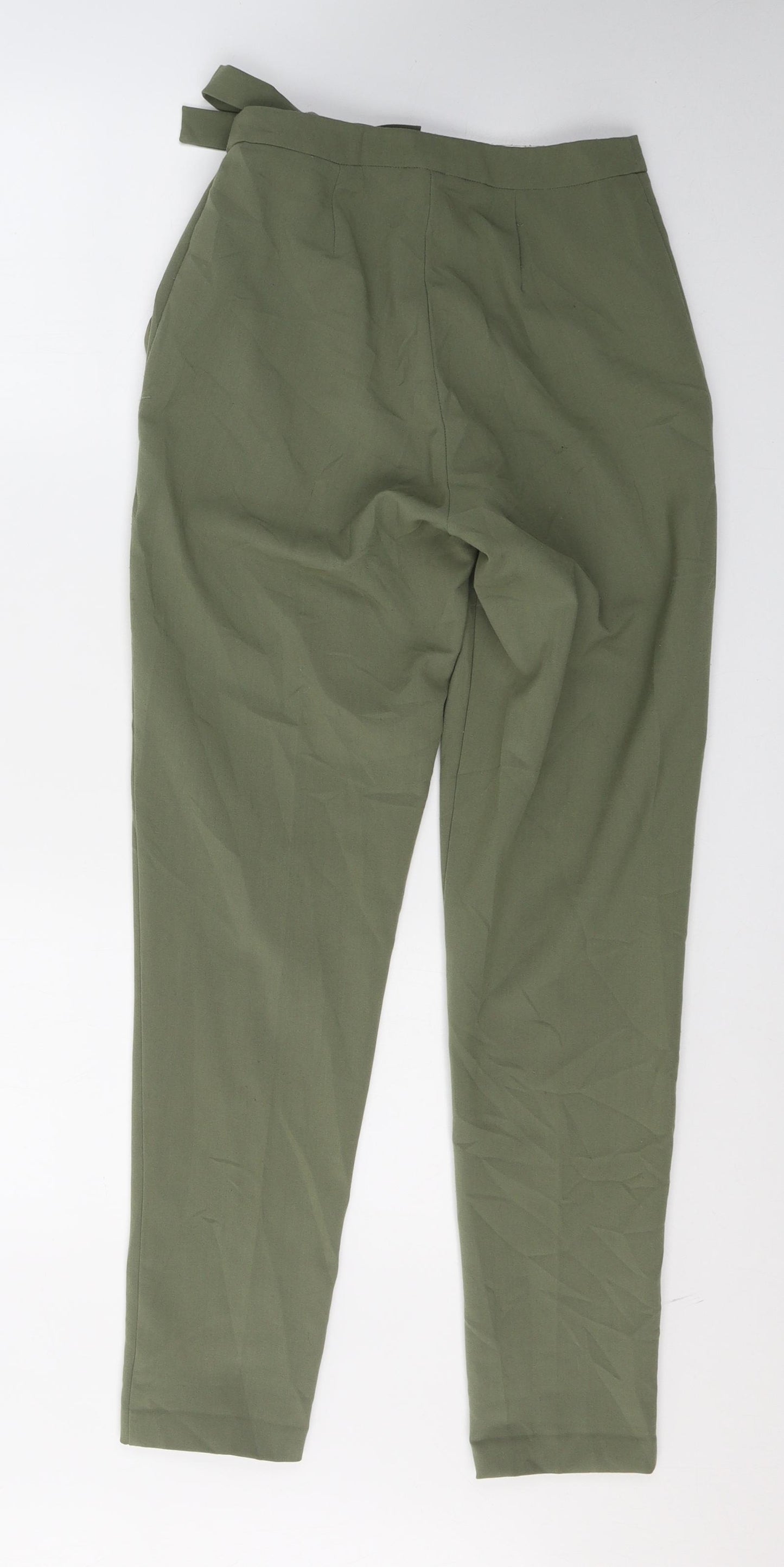 Missguided Womens Green  Polyester Trousers  Size 4 L28 in Regular Button