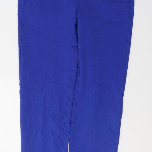 Marks and Spencer Womens Blue  Polyester Trousers  Size 6 L26 in Regular Button
