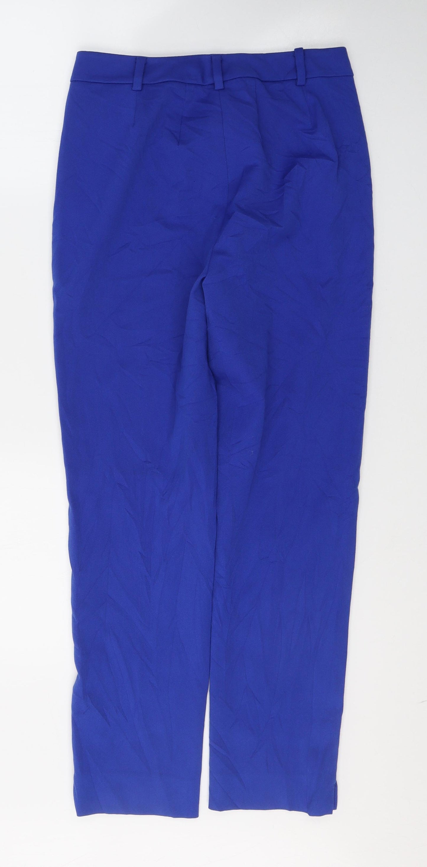 Marks and Spencer Womens Blue  Polyester Trousers  Size 6 L26 in Regular Button