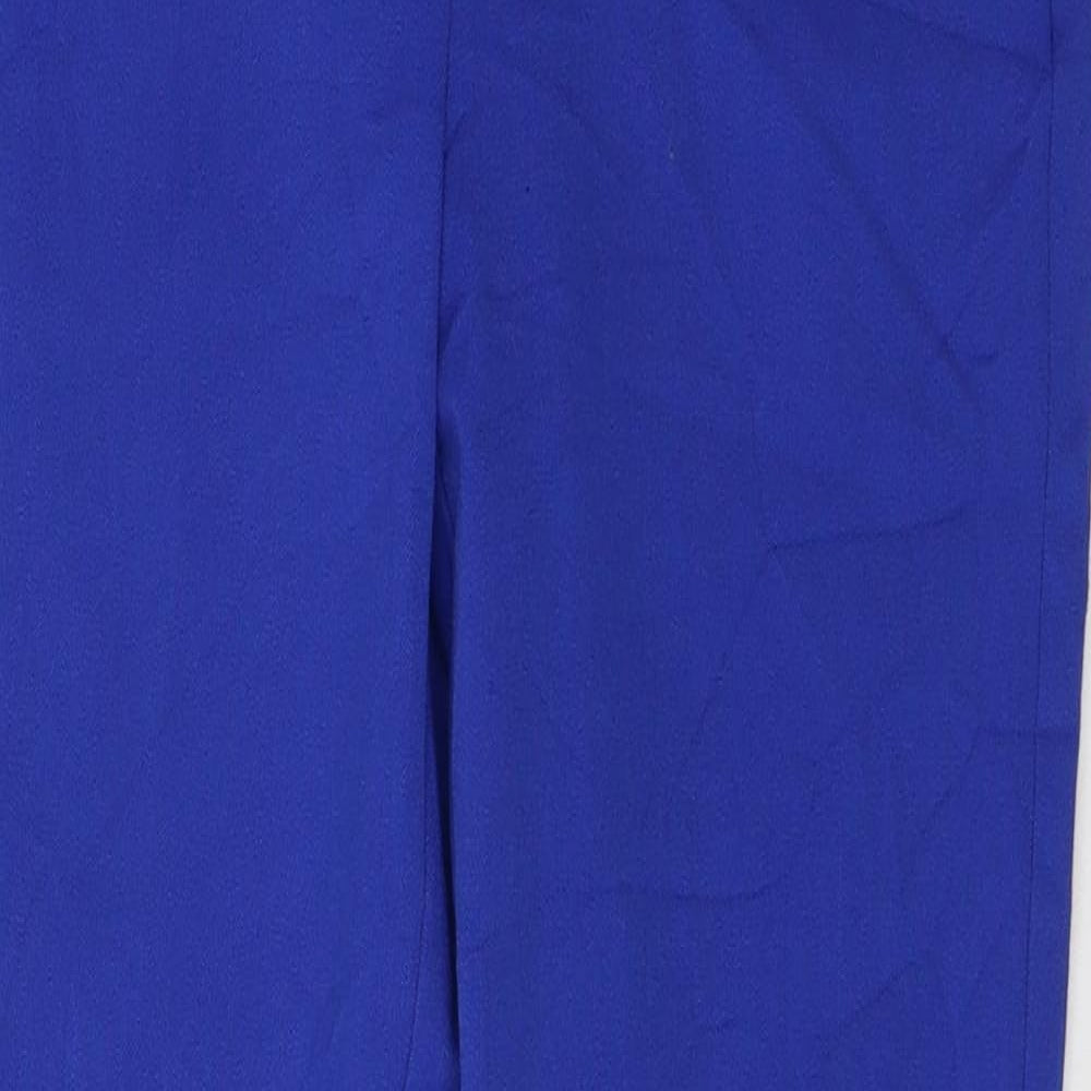 Marks and Spencer Womens Blue  Polyester Trousers  Size 6 L26 in Regular Button