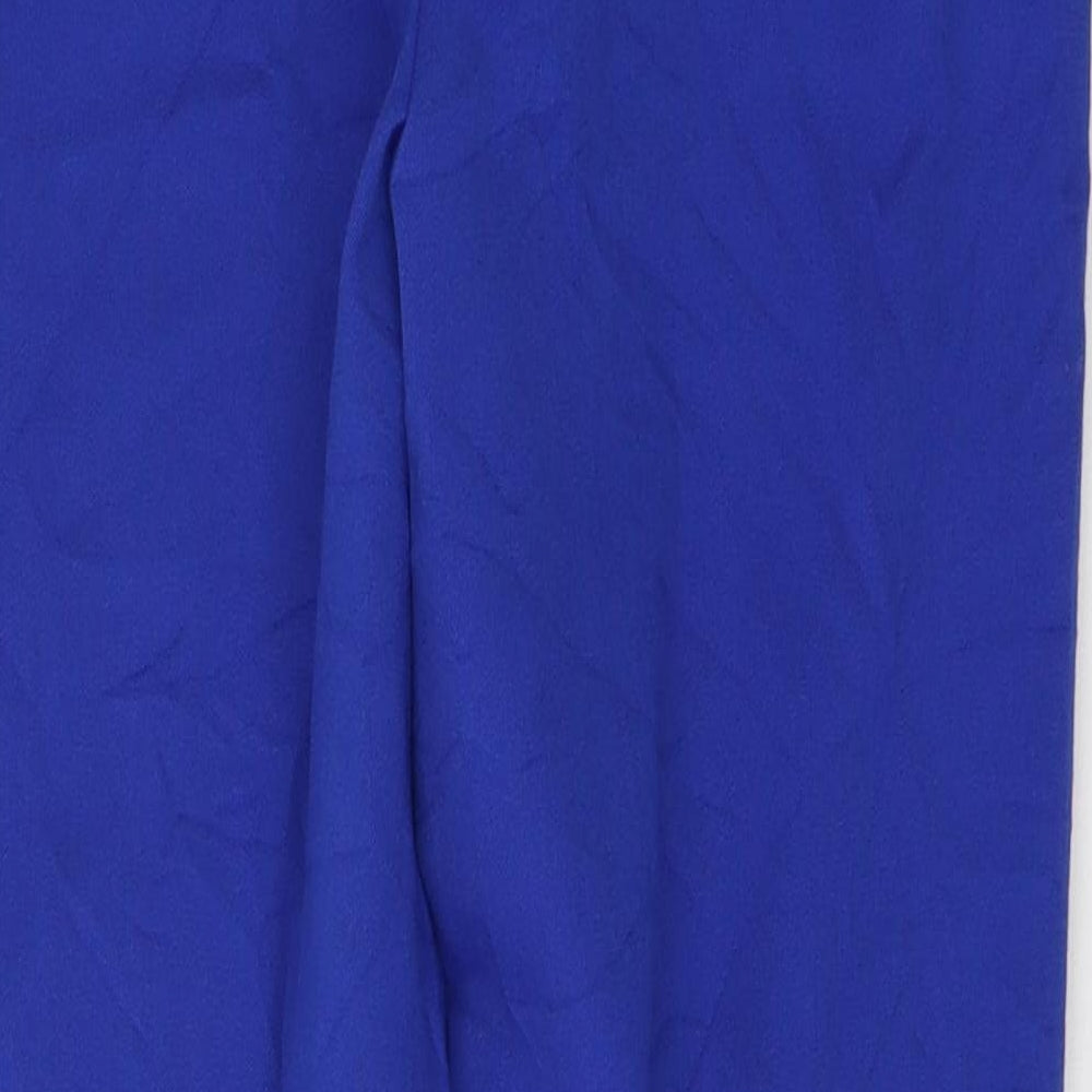 Marks and Spencer Womens Blue  Polyester Trousers  Size 6 L26 in Regular Button