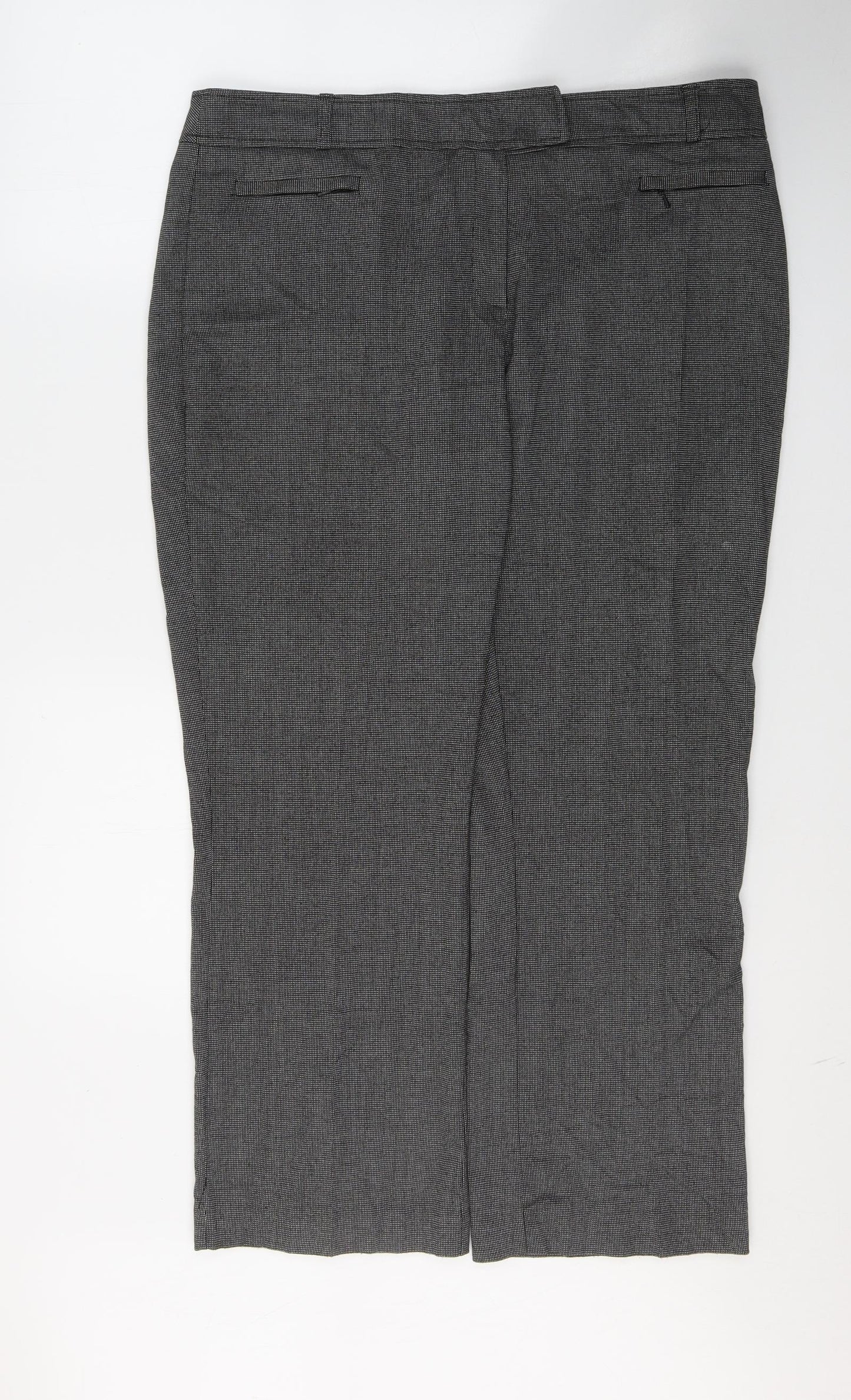 Petite Womens Black  Polyester Trousers  Size 36 in L27 in Regular Button