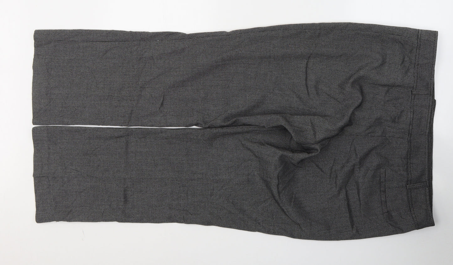 Petite Womens Black  Polyester Trousers  Size 36 in L27 in Regular Button