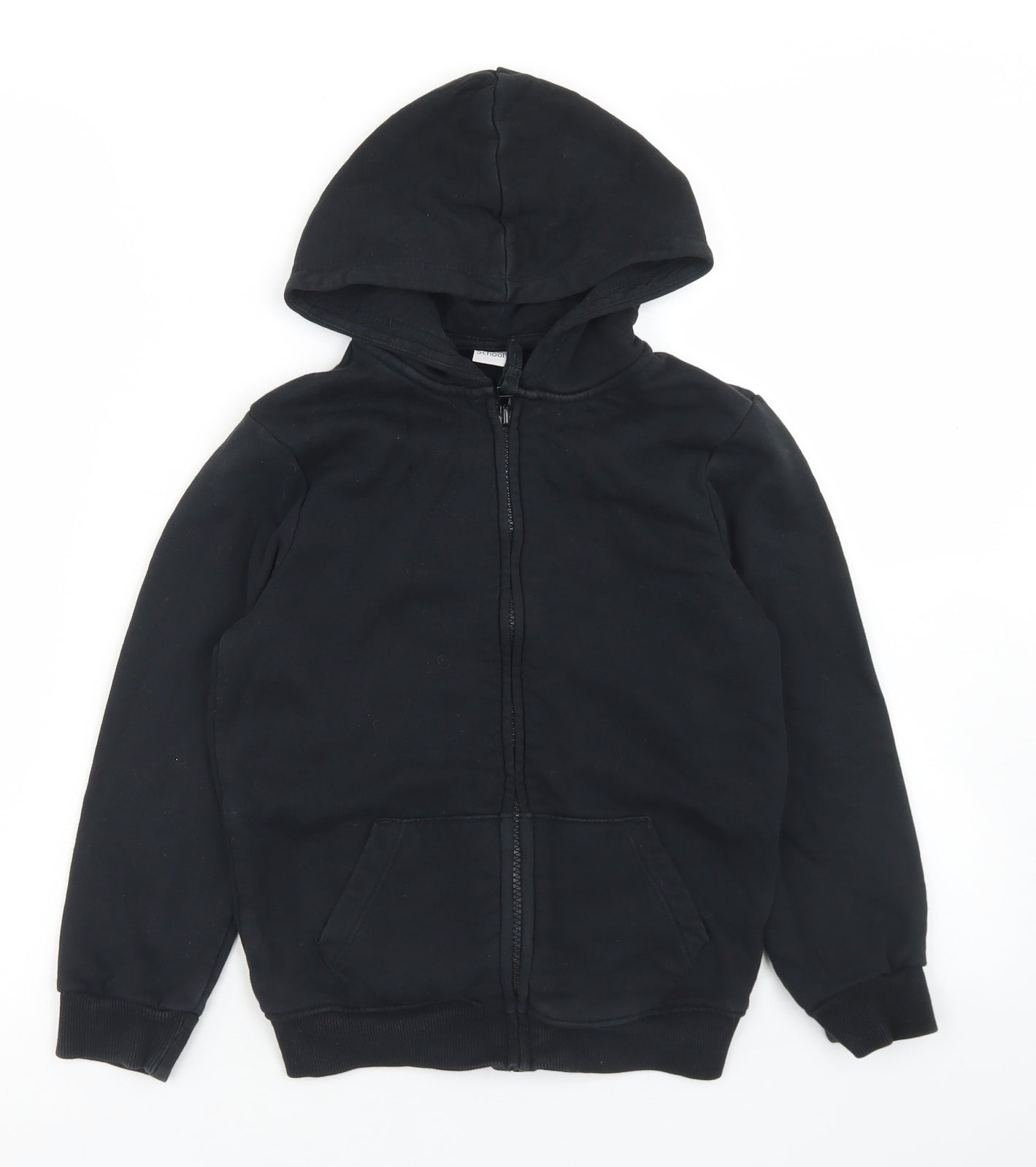TU Boys Black  Cotton Full Zip Hoodie Size 7 Years  Zip