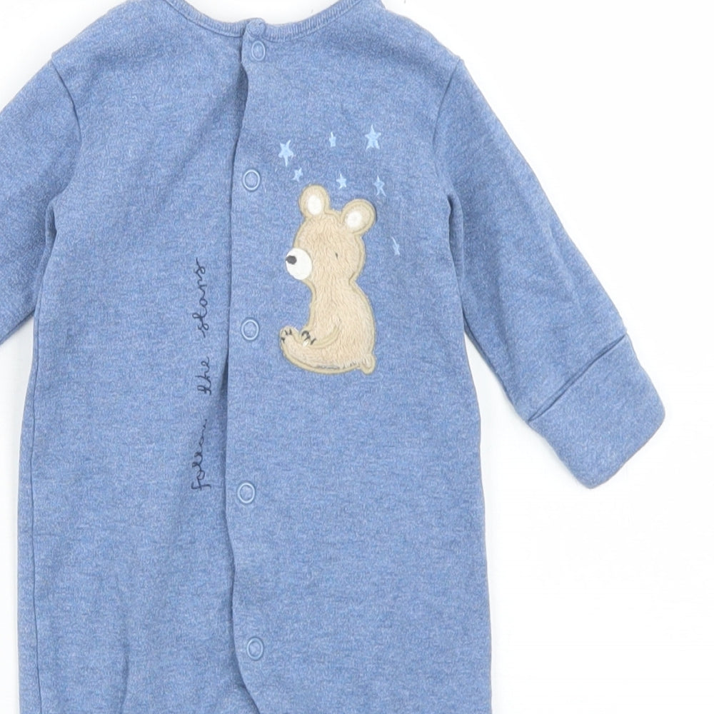 NEXT Boys Blue  Cotton Babygrow One-Piece Size 0-3 Months  Snap - Bear