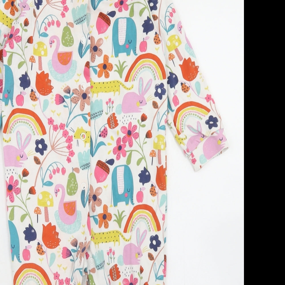 NEXT Girls White Geometric Cotton Babygrow One-Piece Size 18-24 Months  Snap