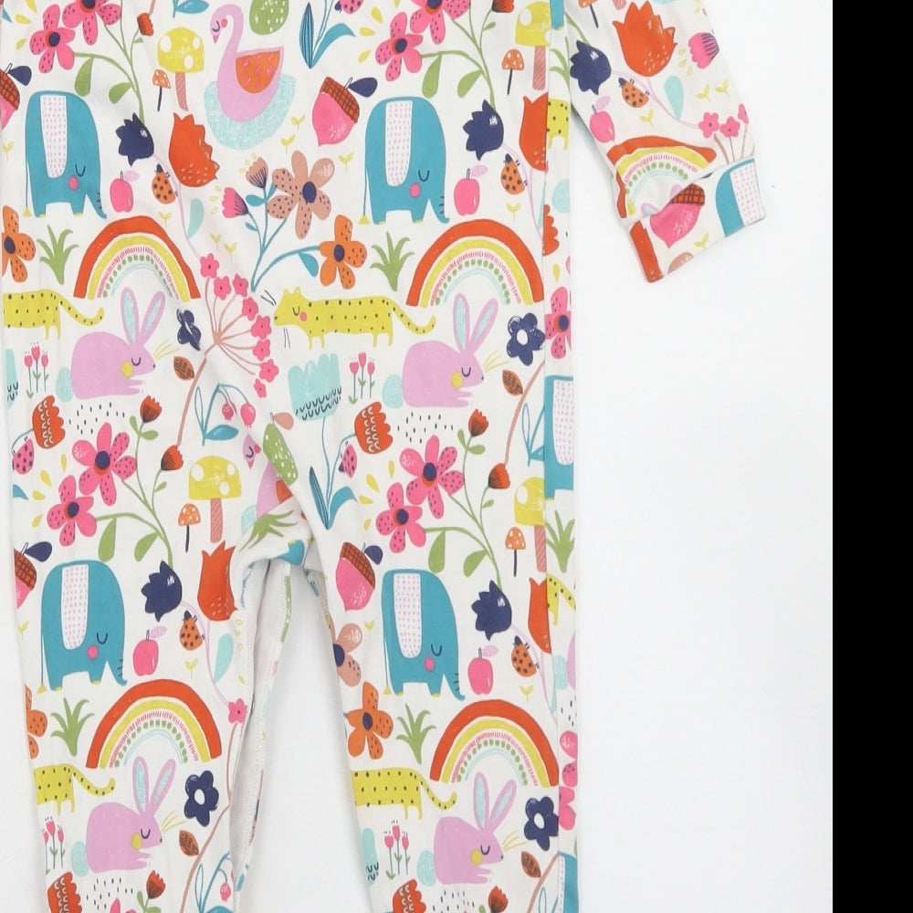 NEXT Girls White Geometric Cotton Babygrow One-Piece Size 18-24 Months  Snap