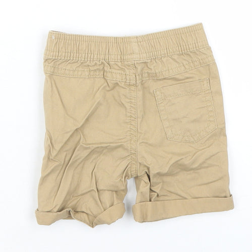 Primark Boys Beige  Cotton Cropped Trousers Size 6-9 Months  Drawstring