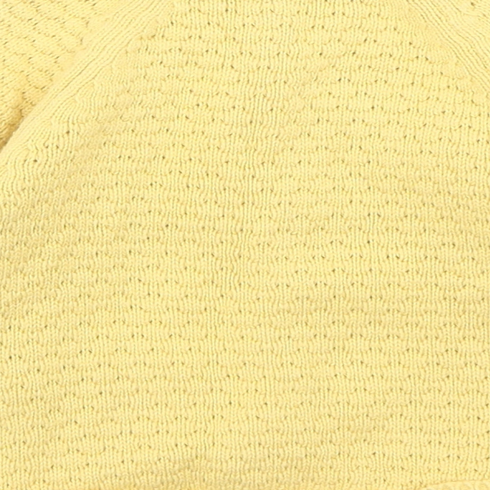 Primark Girls Yellow  Cotton Cardigan Jumper Size 6-9 Months  Button