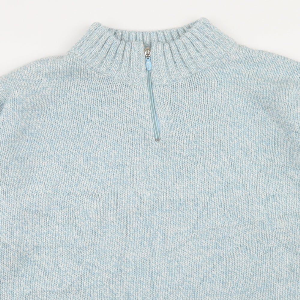 Damart Womens Blue Mock Neck  Acrylic Pullover Jumper Size 18