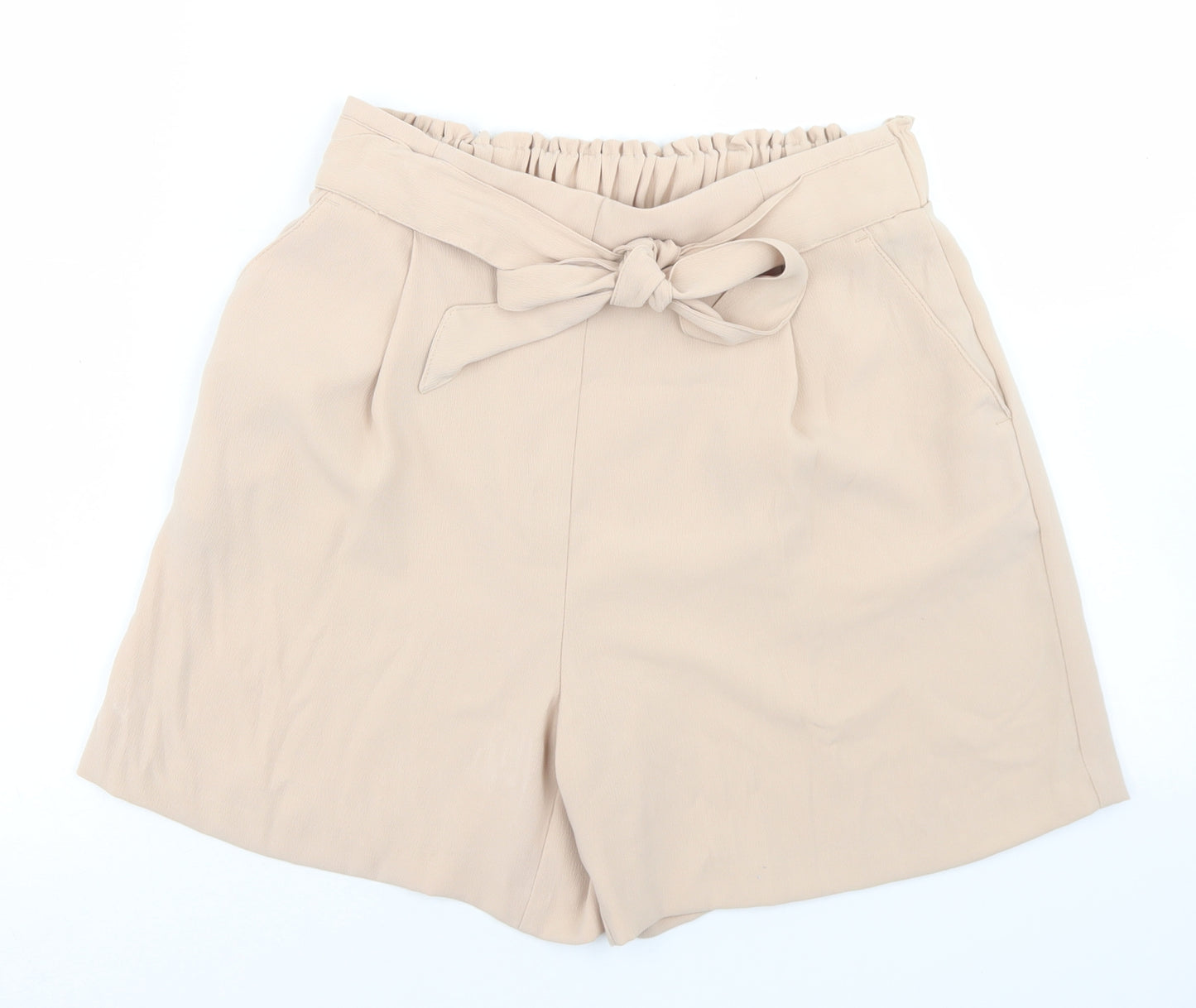 New Look Womens Beige  Polyester Paperbag Shorts Size 10 L4 in Regular