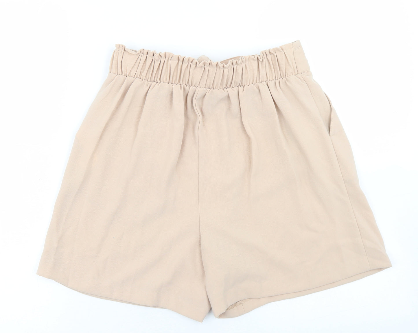 New Look Womens Beige  Polyester Paperbag Shorts Size 10 L4 in Regular