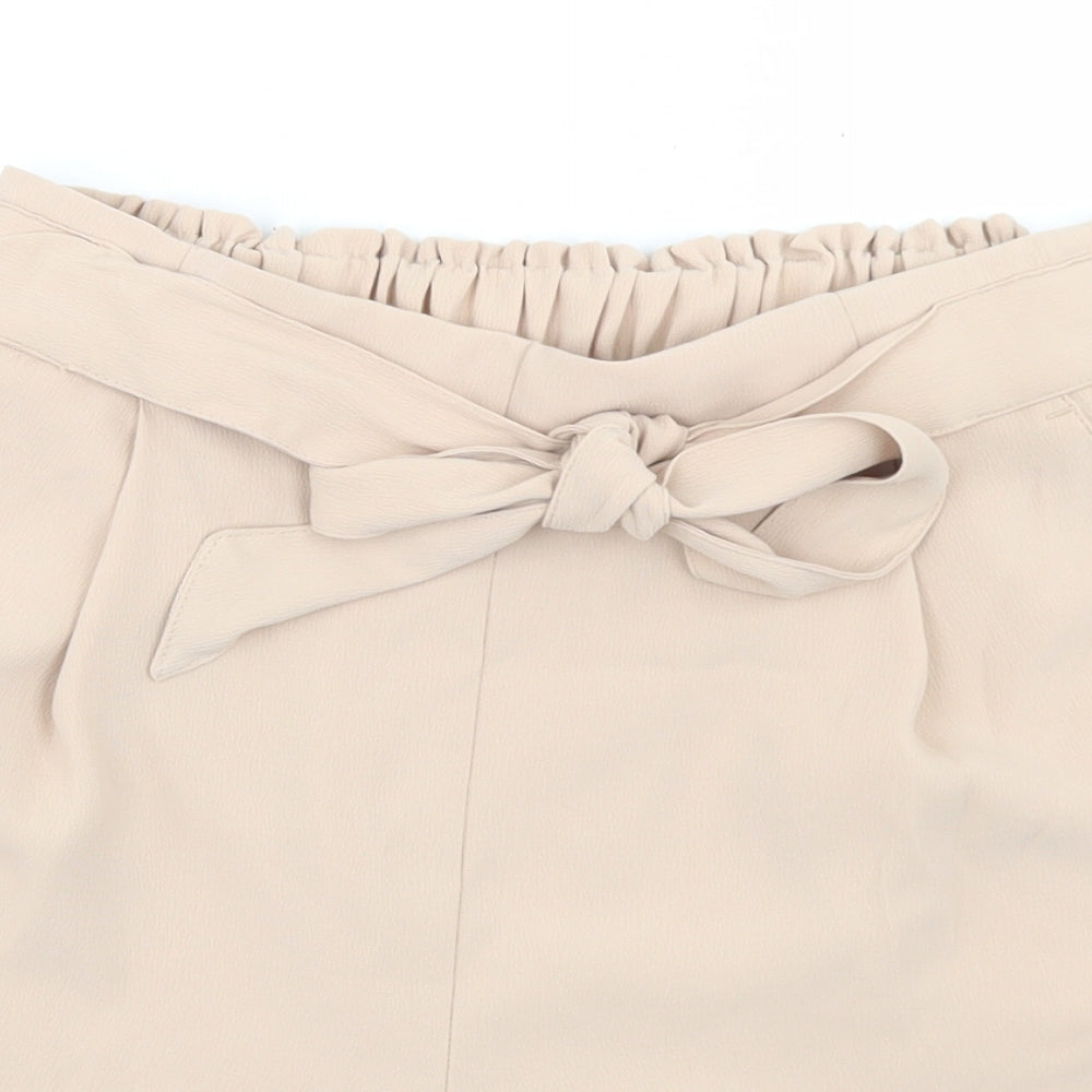 New Look Womens Beige  Polyester Paperbag Shorts Size 10 L4 in Regular