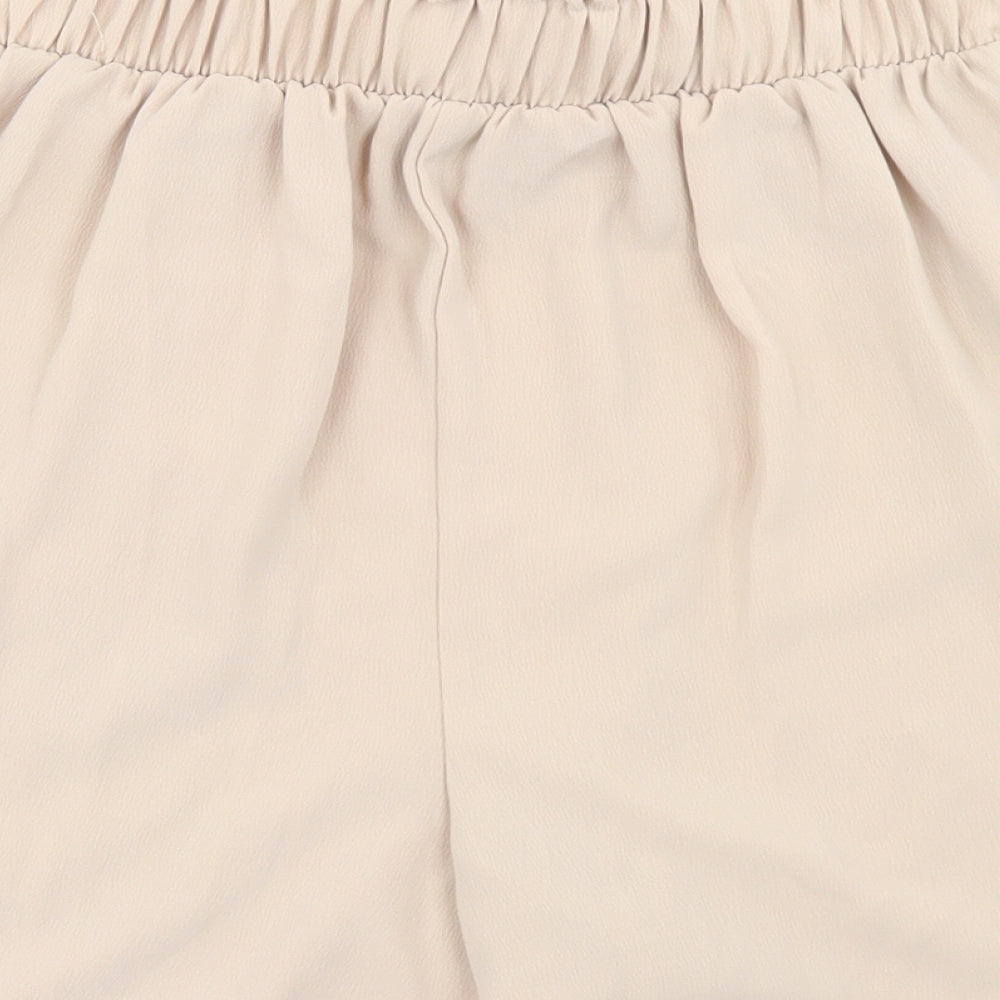 New Look Womens Beige  Polyester Paperbag Shorts Size 10 L4 in Regular
