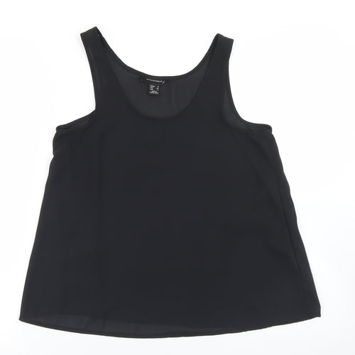 Atmosphere Womens Black  Polyester Basic Blouse Size 6 Round Neck